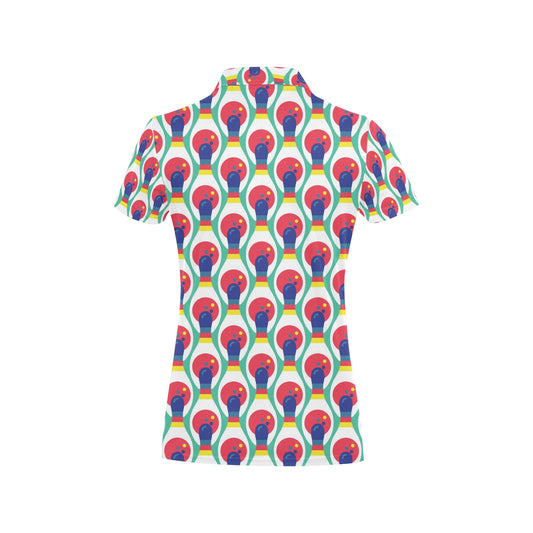 Bowling Pattern Print Design 05 Women's Polo Shirt