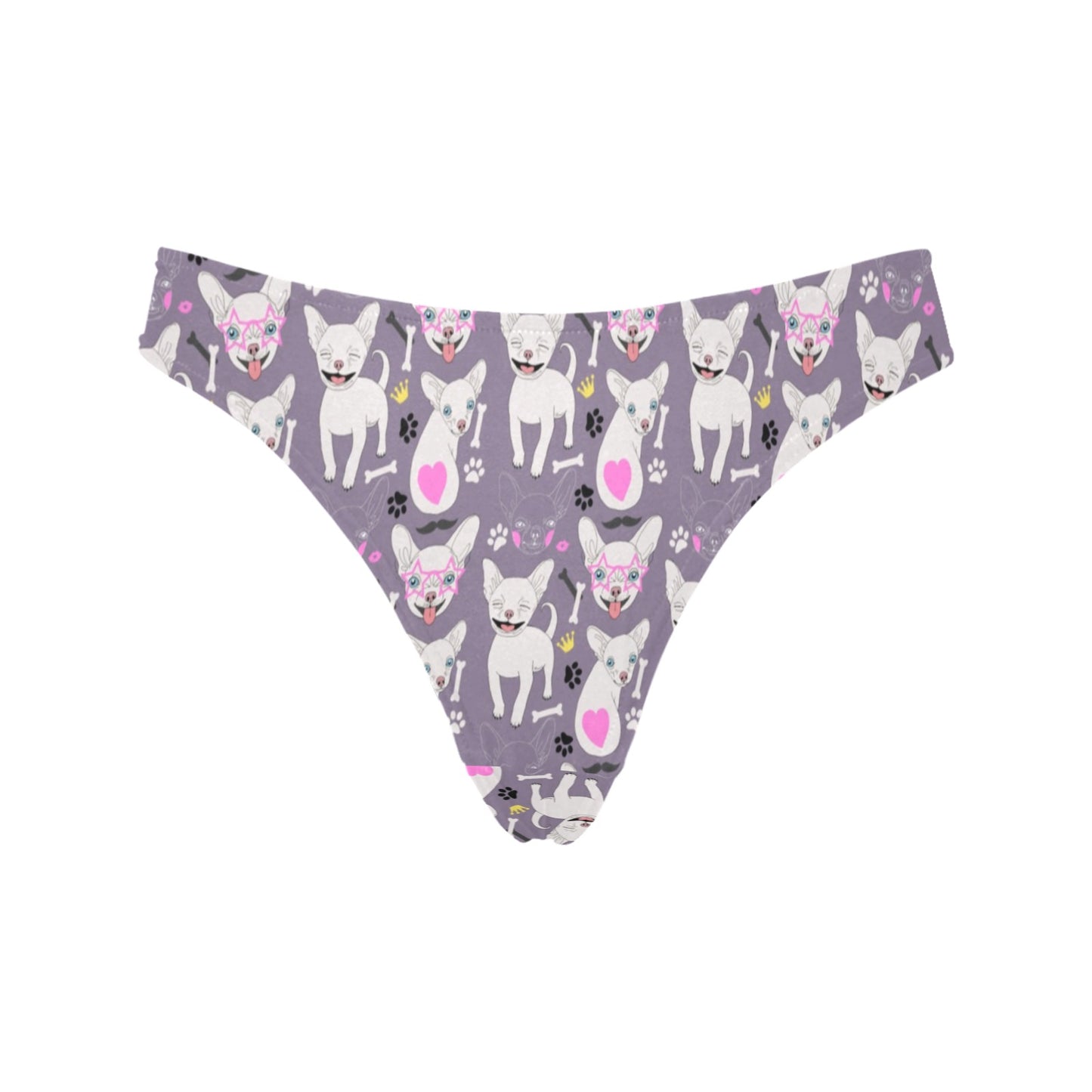 Chihuahua Happy Pattern Women's Thongs
