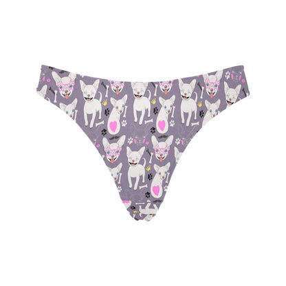Chihuahua Happy Pattern Women's Thongs