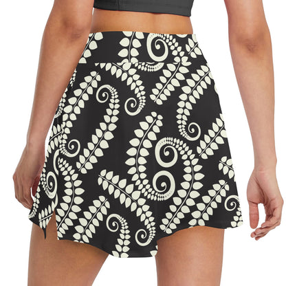 Fern Leave Print Pattern 17" Golf & Pickleball Skort with Pockets