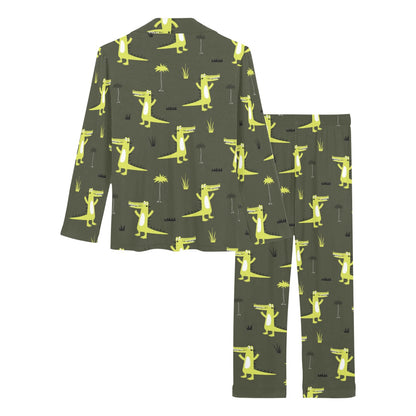 Alligator Pattern Print Design 05 Women's Long Pajama Set