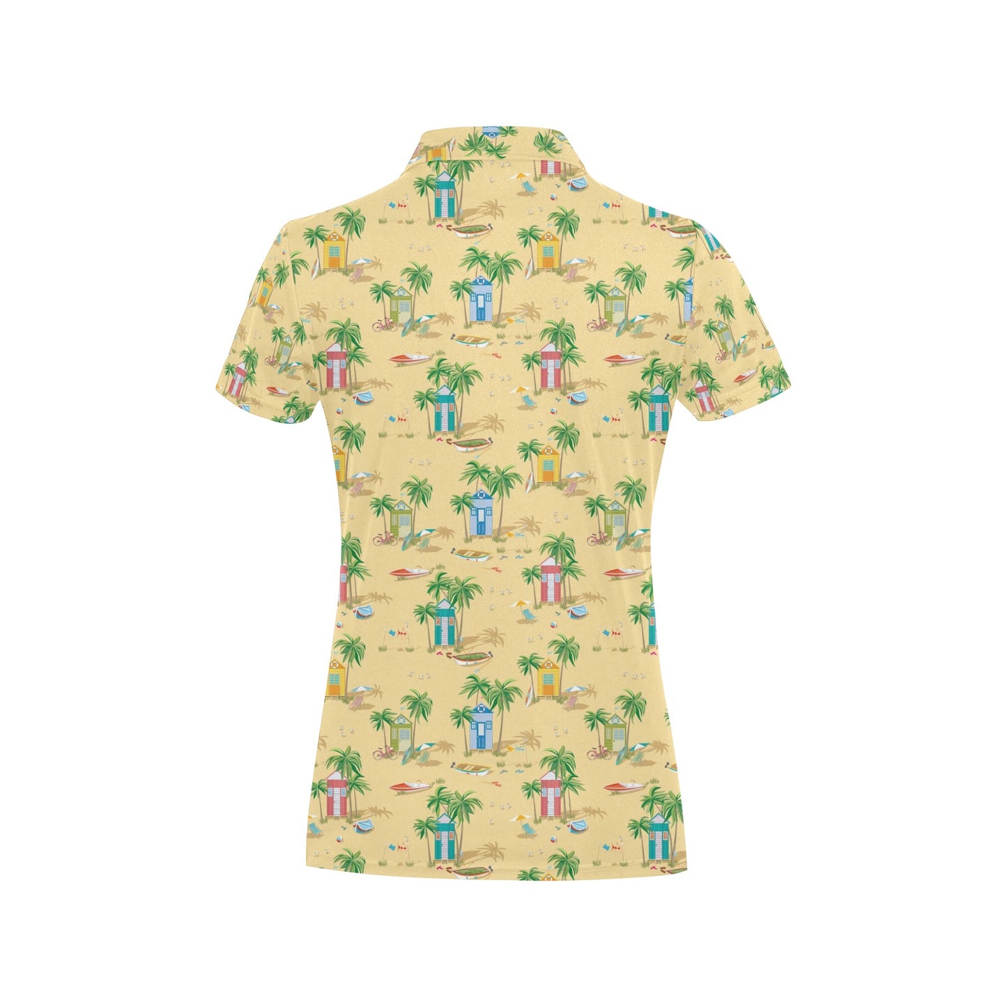 Beach Themed Pattern Print Design 01 Women's Polo Shirt
