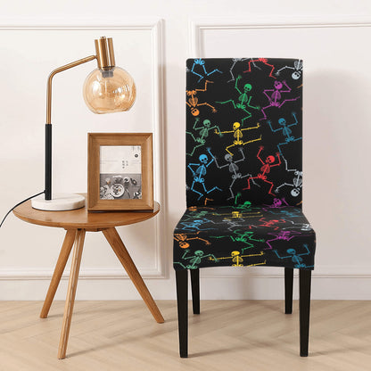 Skeleton Colorful Print Design LKS302 Dining Chair Slipcover