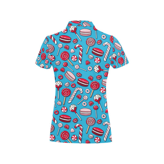 Candy Pattern Print Design 05 Women's Polo Shirt