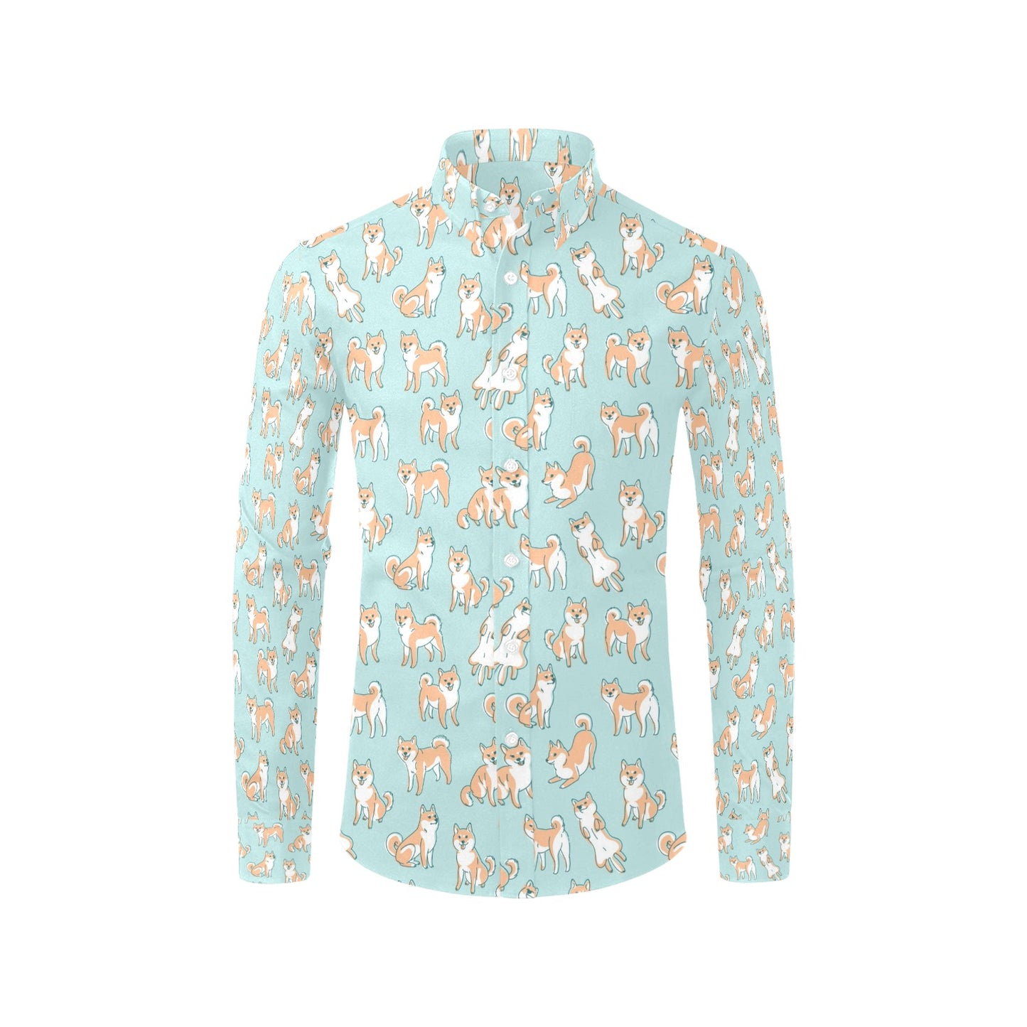 Shiba Inu Print Design LKS304 Men's Long Sleeve Dress Shirt