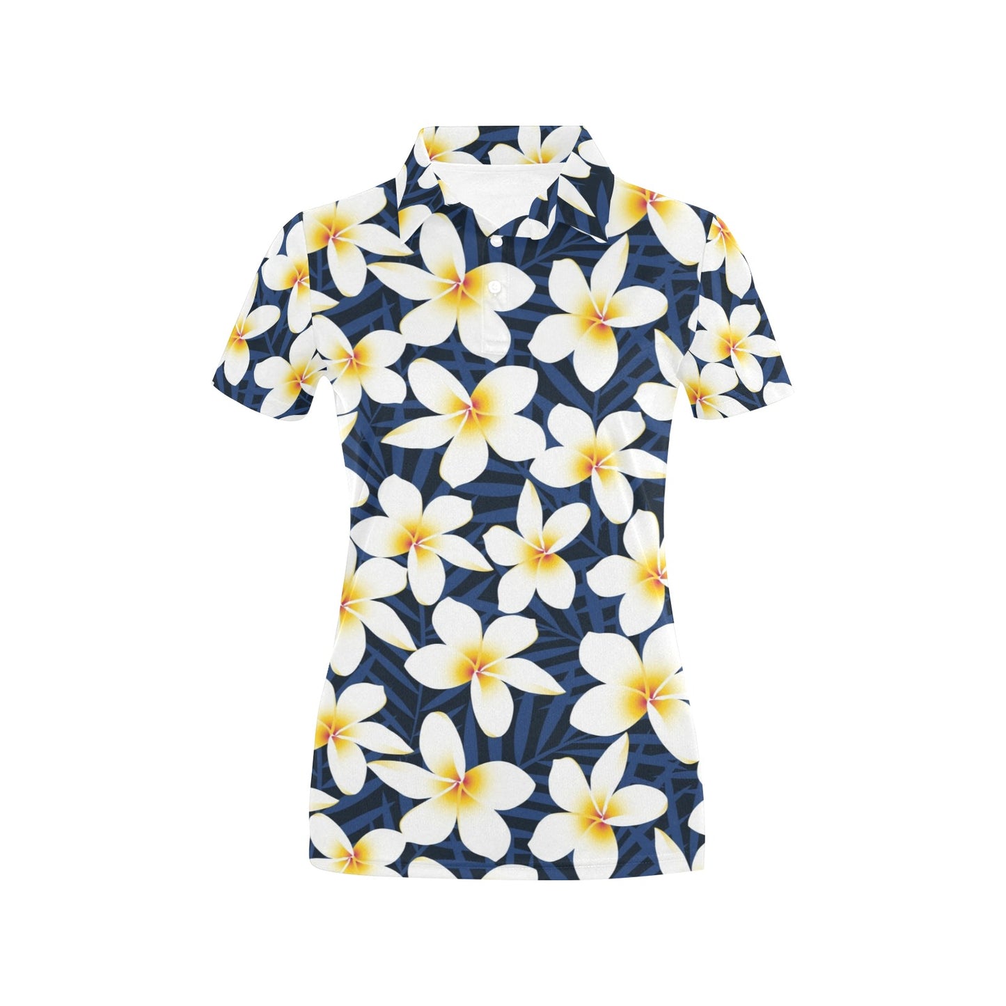 Plumeria Pattern Print Design PM026 Women's Polo Shirt