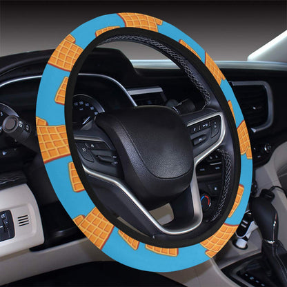 Waffle Print Design LKS304 Steering Wheel Cover with Elastic Edge