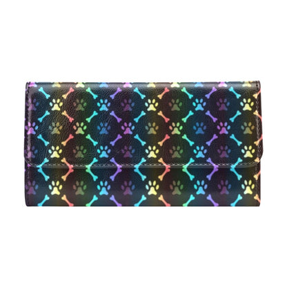 Paw Rainbow Print Women's Trifold Wallet