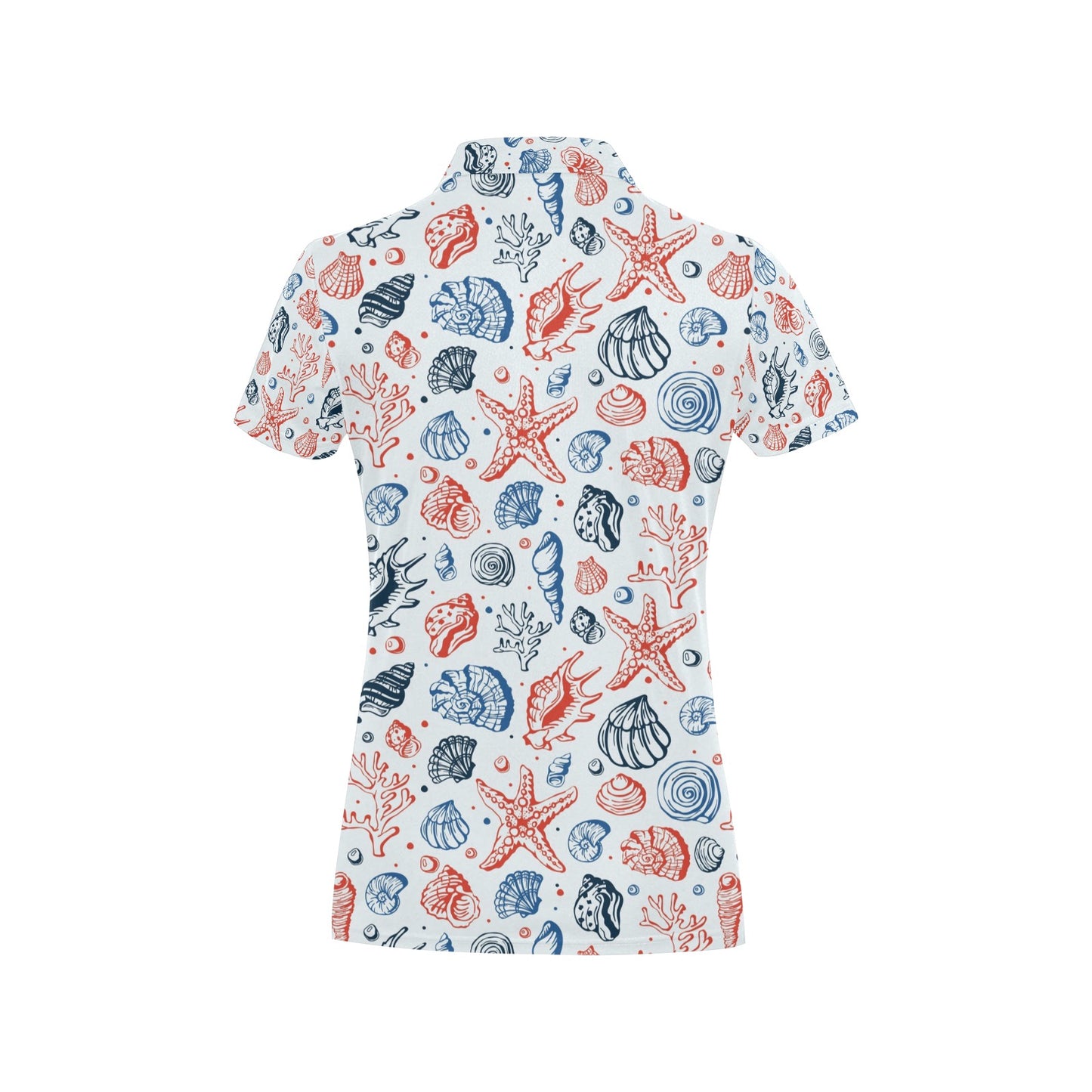 Seashell Print Design LKS307 Women's Polo Shirt