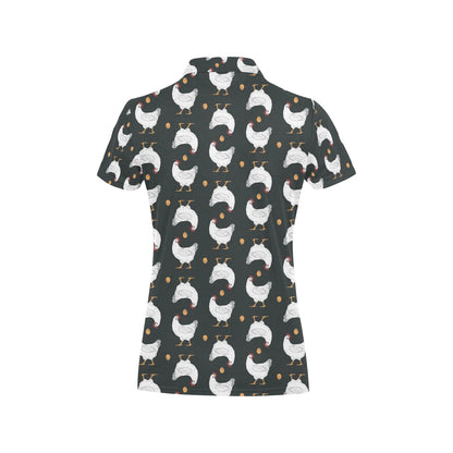 Chicken Pattern Print Design 06 Women's Polo Shirt