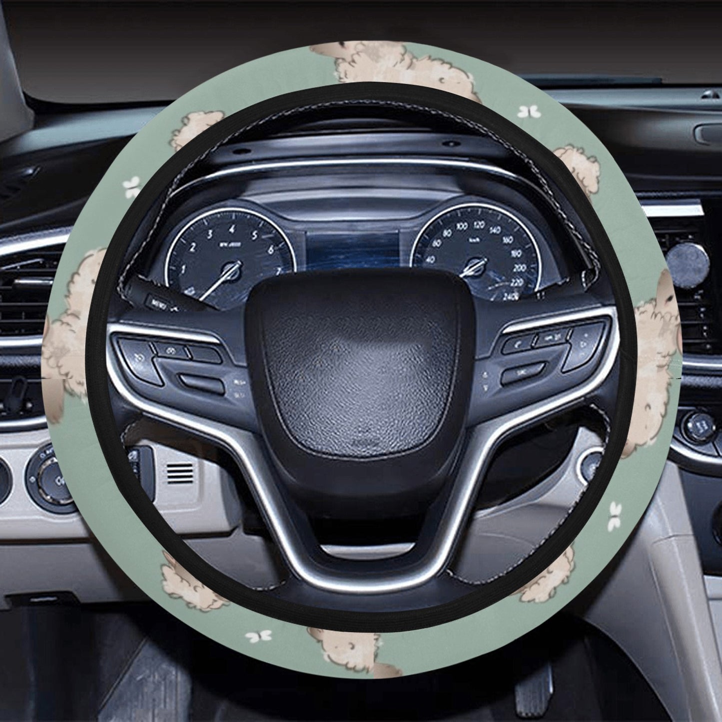 Sheep Print Design LKS405 Steering Wheel Cover with Elastic Edge