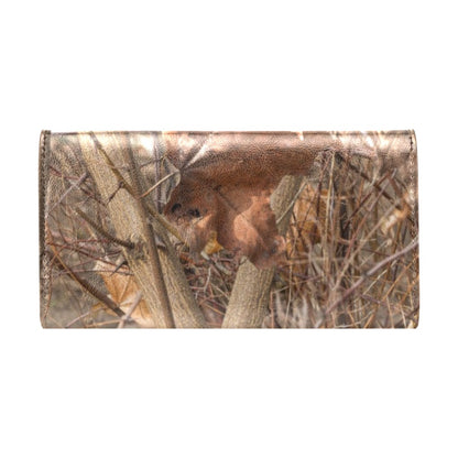 Camo Realistic Tree Forest Autumn Print Women's Trifold Wallet