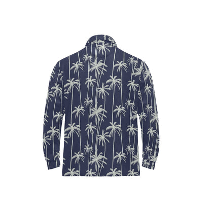 Palm Tree Pattern Print Design PT06 Long Sleeve Polo Shirt For Men's