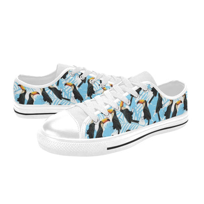 Toucan Print Design LKS303 Women's White Low Top Shoes