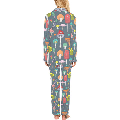Mushroom Pattern Print Design A03 Women's Long Pajama Set