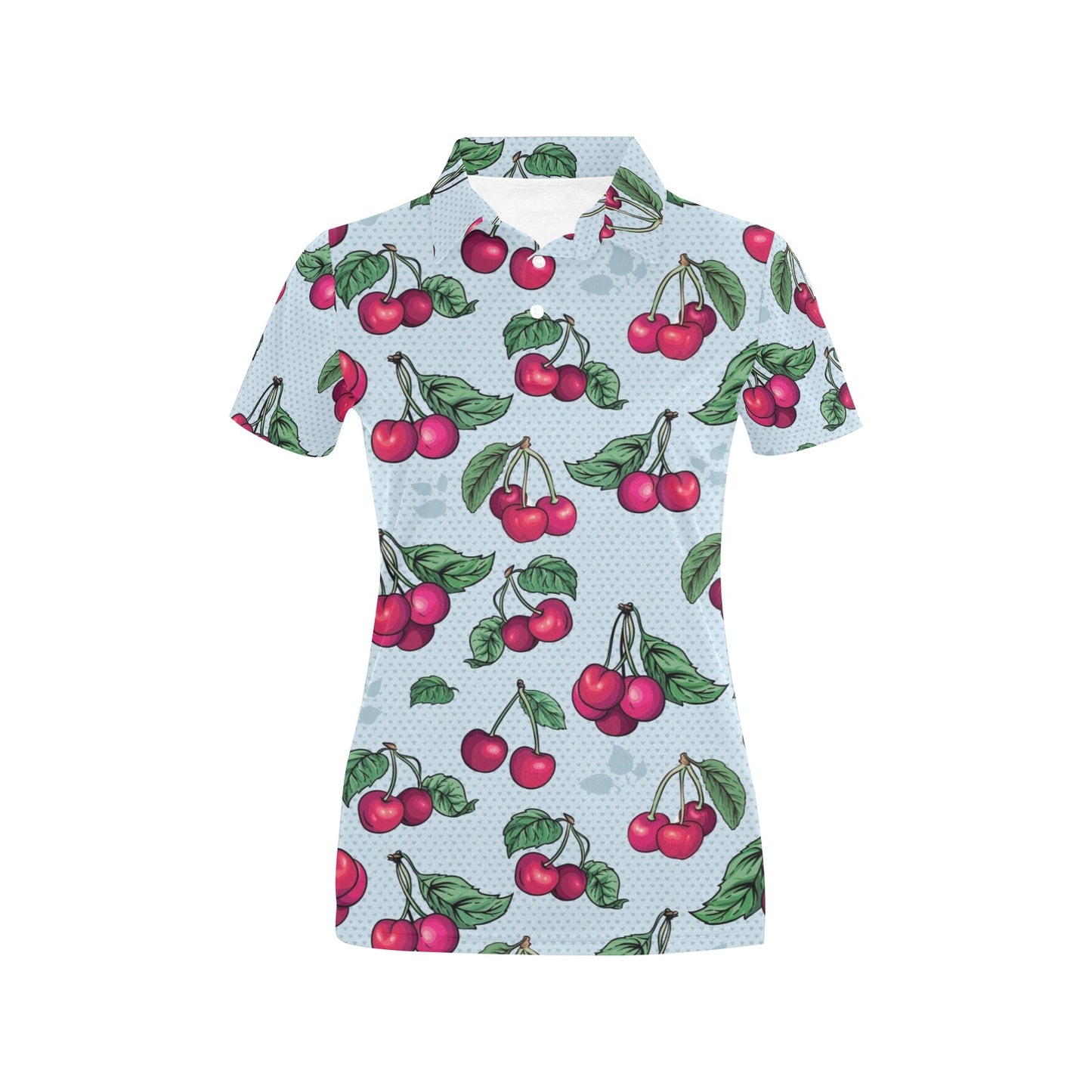 Cherry Pattern Print Design CH01 Women's Polo Shirt