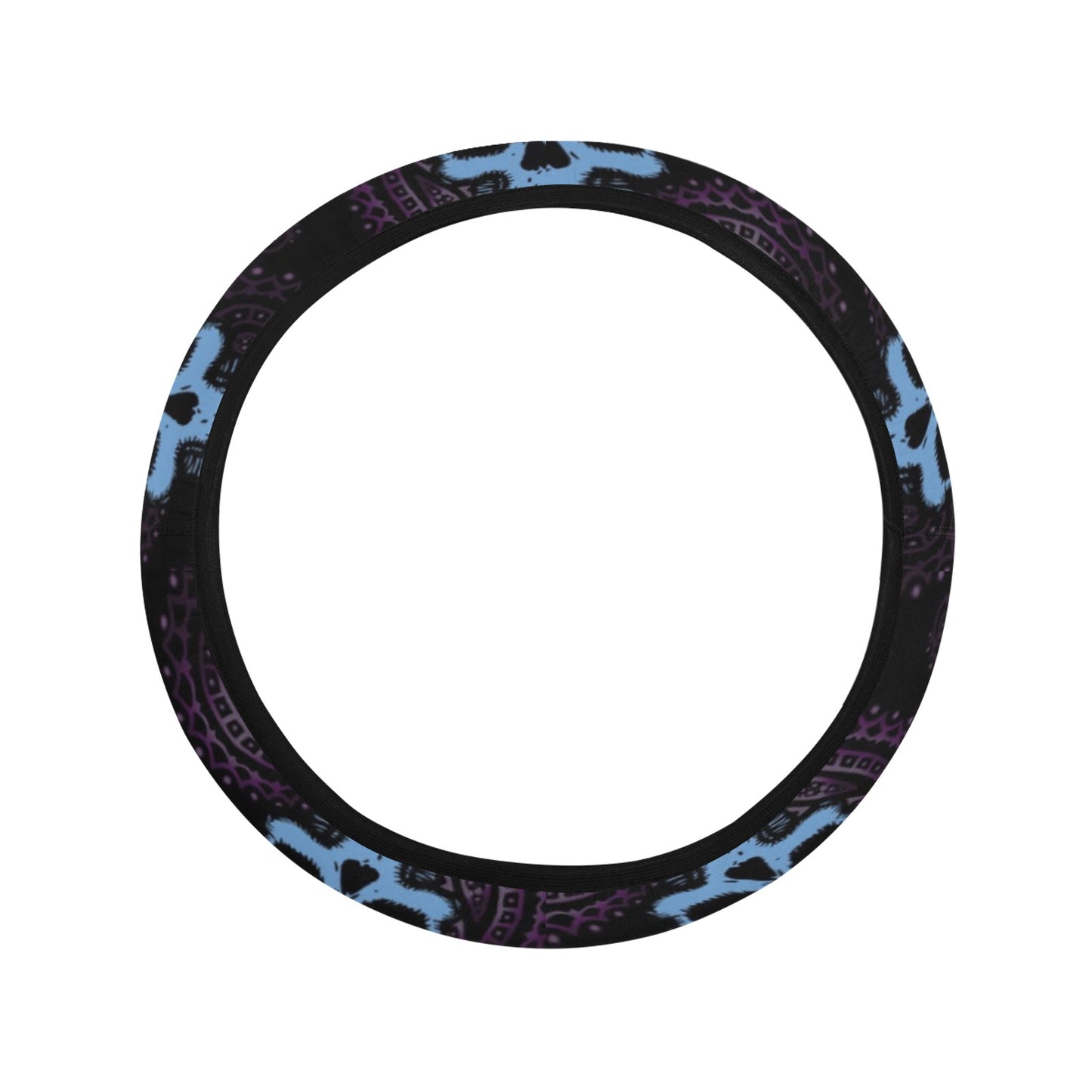 Skull Print Design LKS3012 Steering Wheel Cover with Elastic Edge