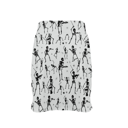 Skeleton Music Player Print Design LKS303 17" Golf & Pickleball Skort with Pockets
