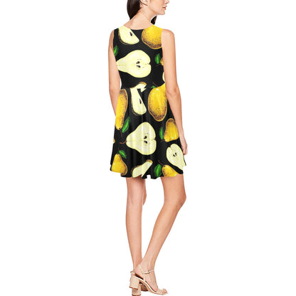Pear Pattern Print Design PE01 Sleeveless Dress