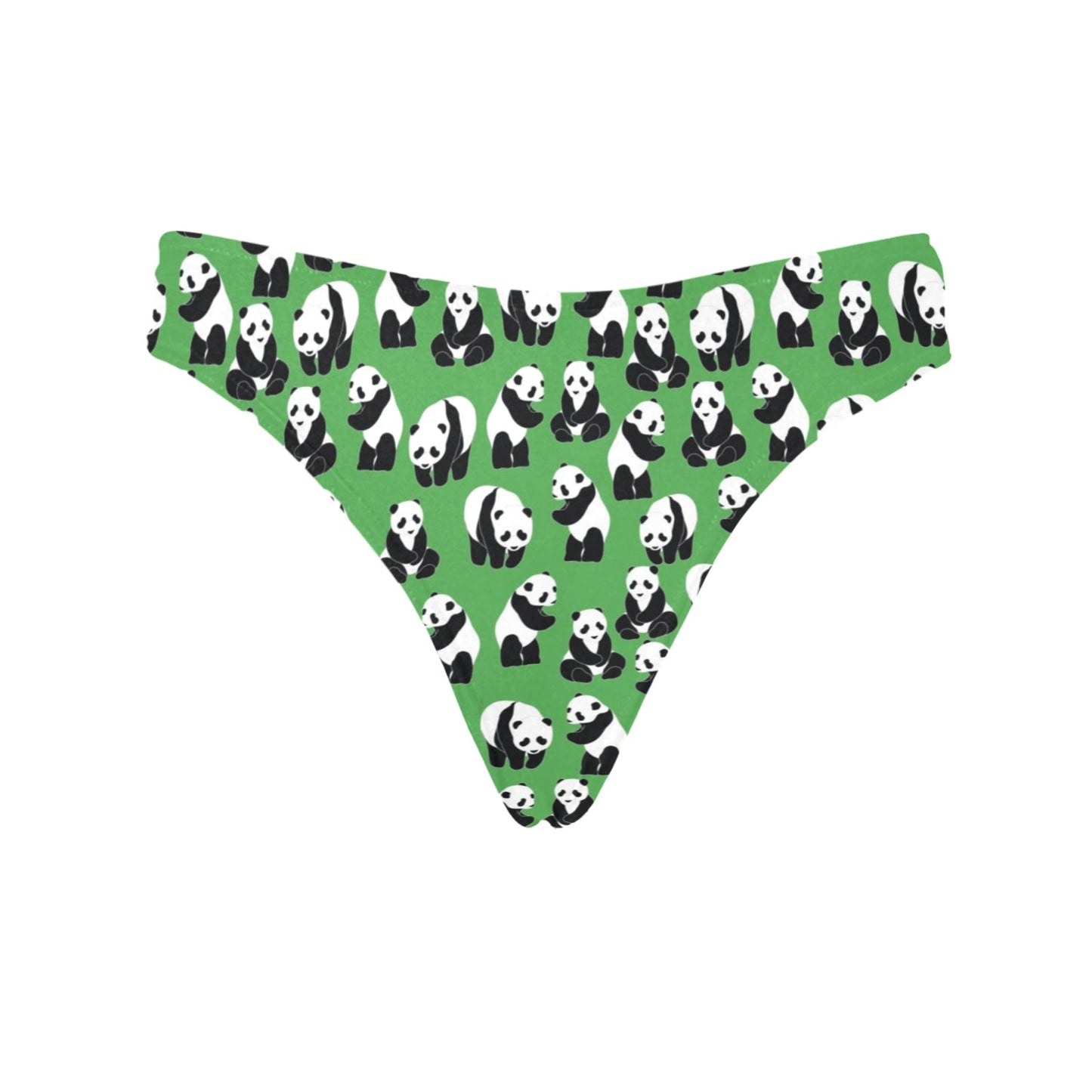 Panda Bear Pattern Themed Print Women's Thongs