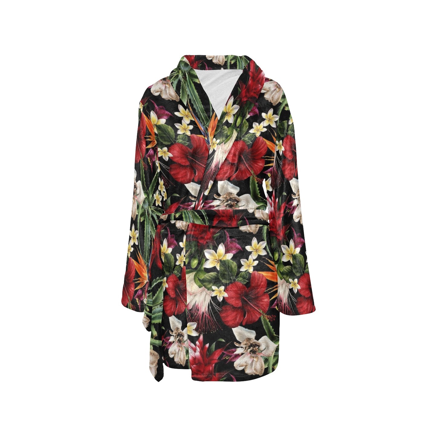 Summer Floral Pattern Print Design SF03 Women's Fleece Robe