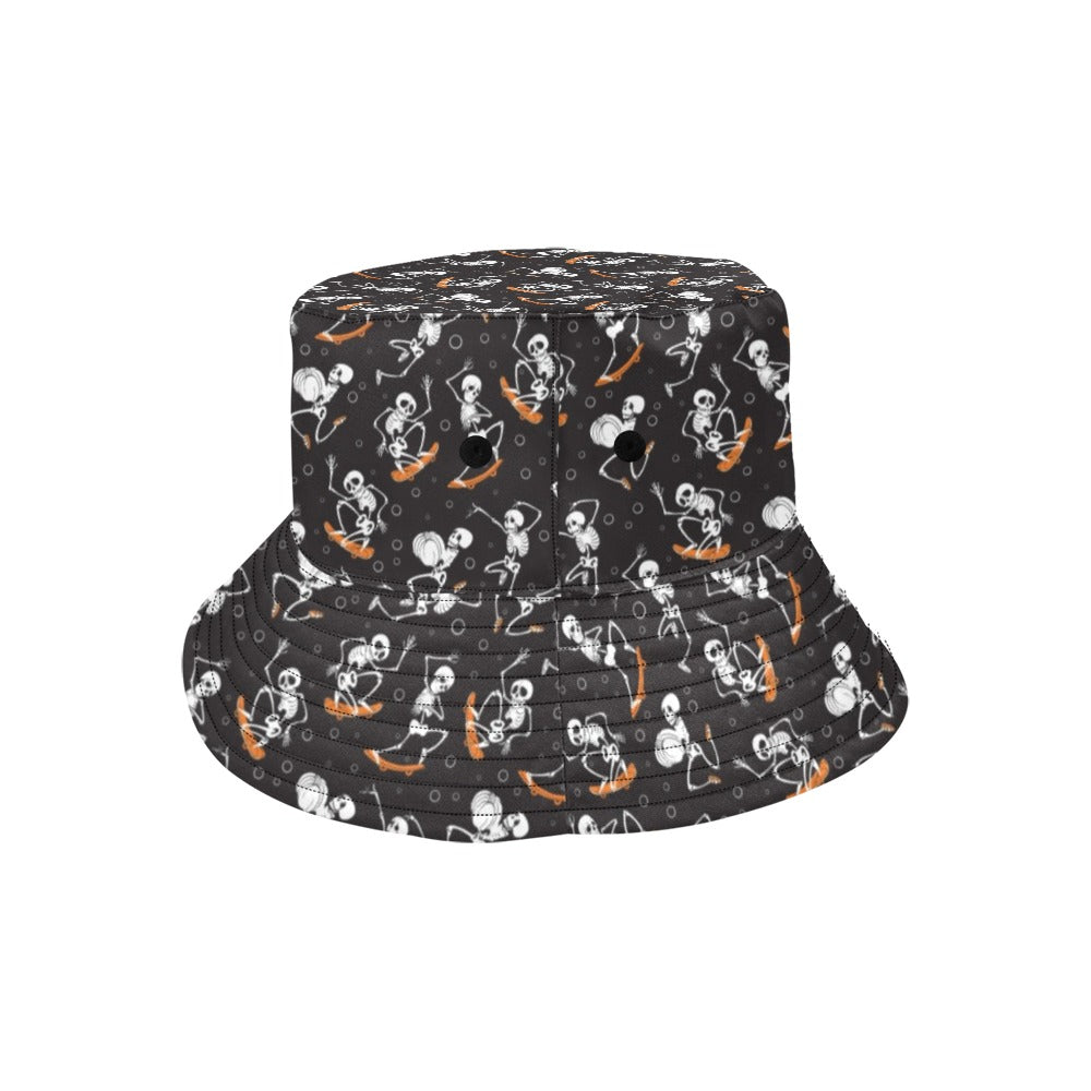 Skateboard With Skeleton Print Design LKS303 Unisex Bucket Hat