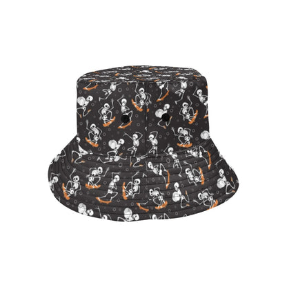 Skateboard With Skeleton Print Design LKS303 Unisex Bucket Hat