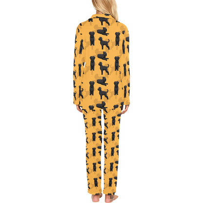 Bouviers des Flandres Pattern Print Design 01 Women's Long Pajama Set