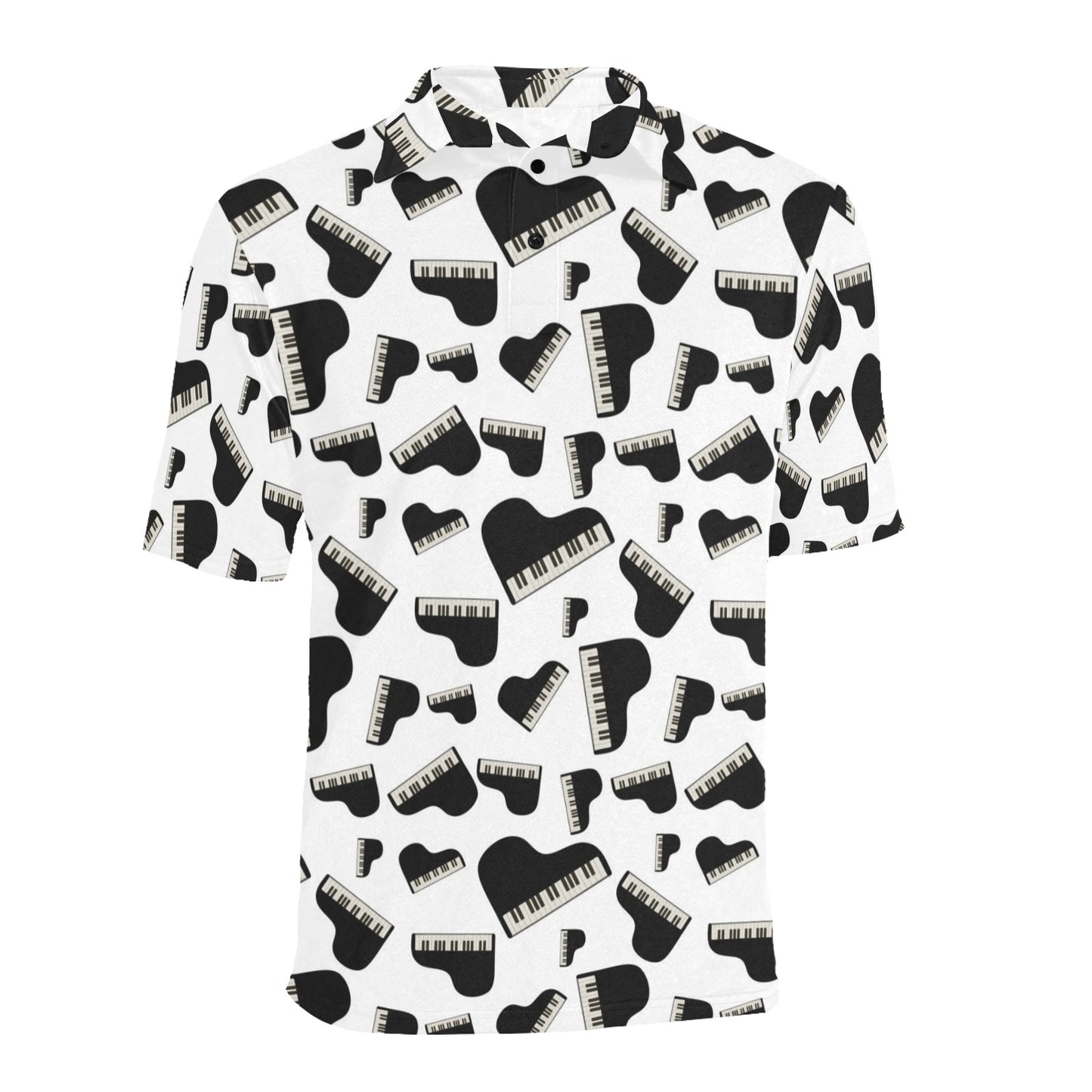 Piano Print Design LKS405 Men Polo Shirt