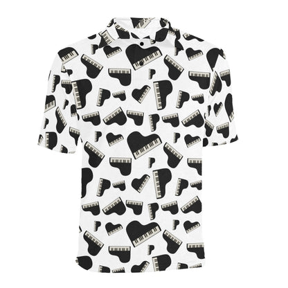Piano Print Design LKS405 Men Polo Shirt