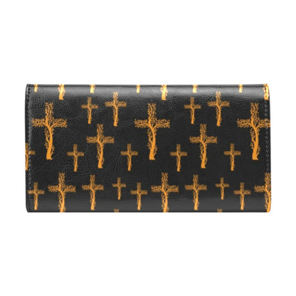 Christian Tree of Life Cross Design Women's Trifold Wallet
