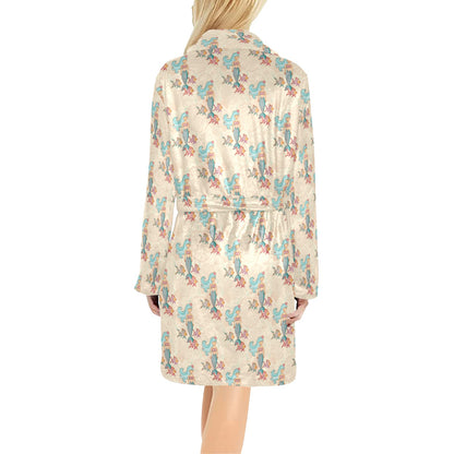 Mermaid Girl With Fish Design Print Women's Fleece Robe