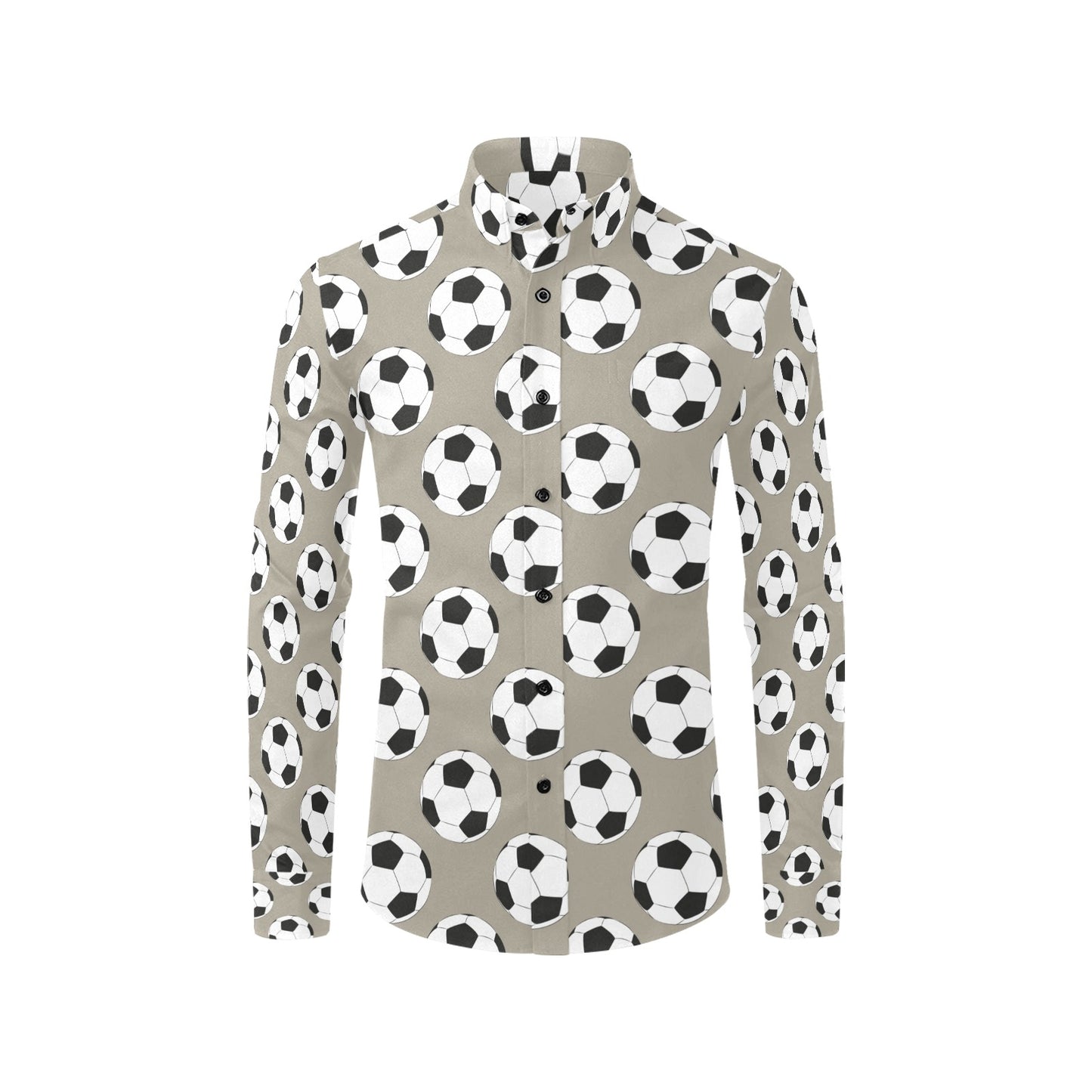 Soccer Ball Print Design LKS302 Men's Long Sleeve Dress Shirt