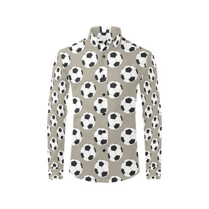 Soccer Ball Print Design LKS302 Men's Long Sleeve Dress Shirt