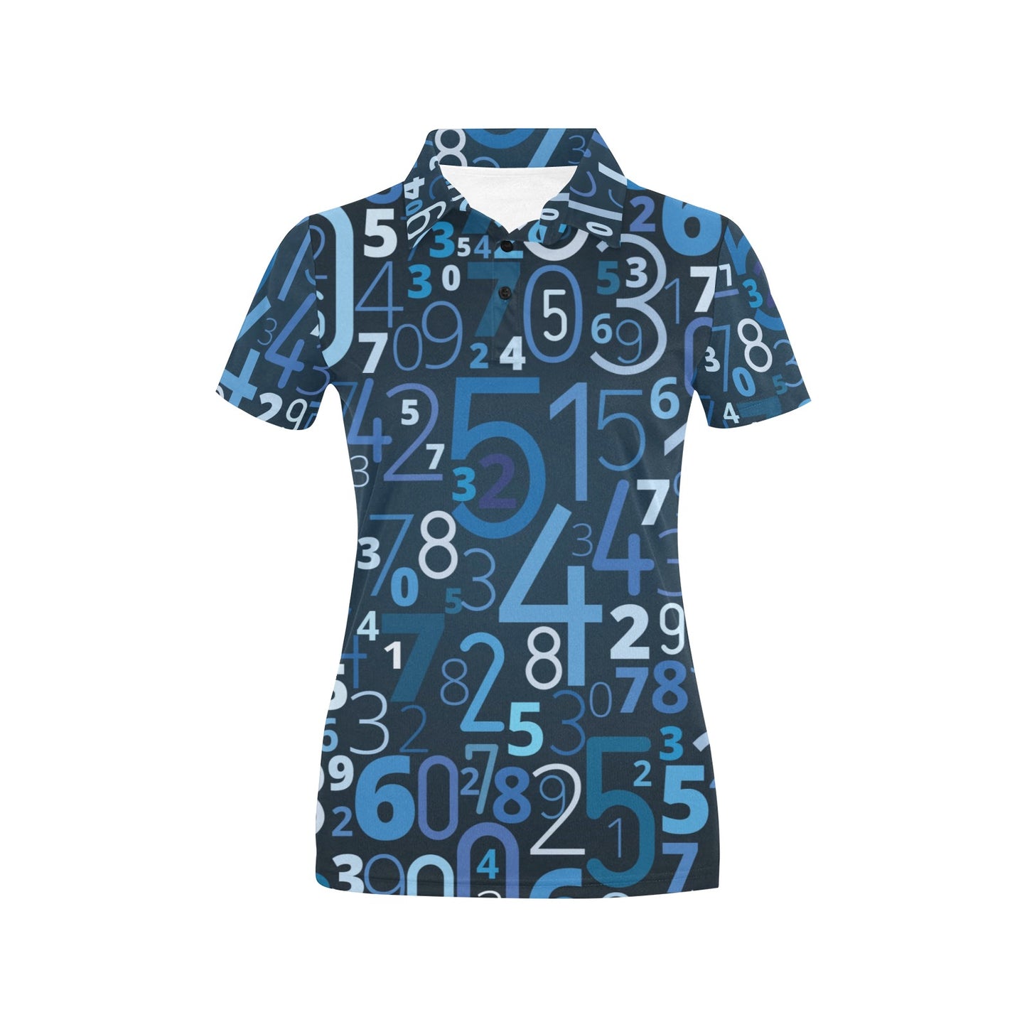 Number Pattern Print Design A02 Women's Polo Shirt