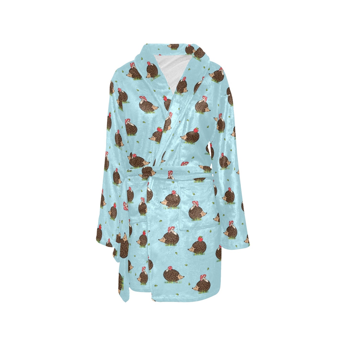 Hedgehog Print Design LKS402 Women's Fleece Robe