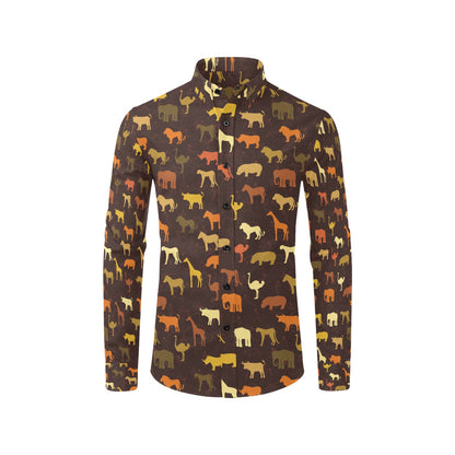 Safari Animal Print Design LKS301 Men's Long Sleeve Dress Shirt