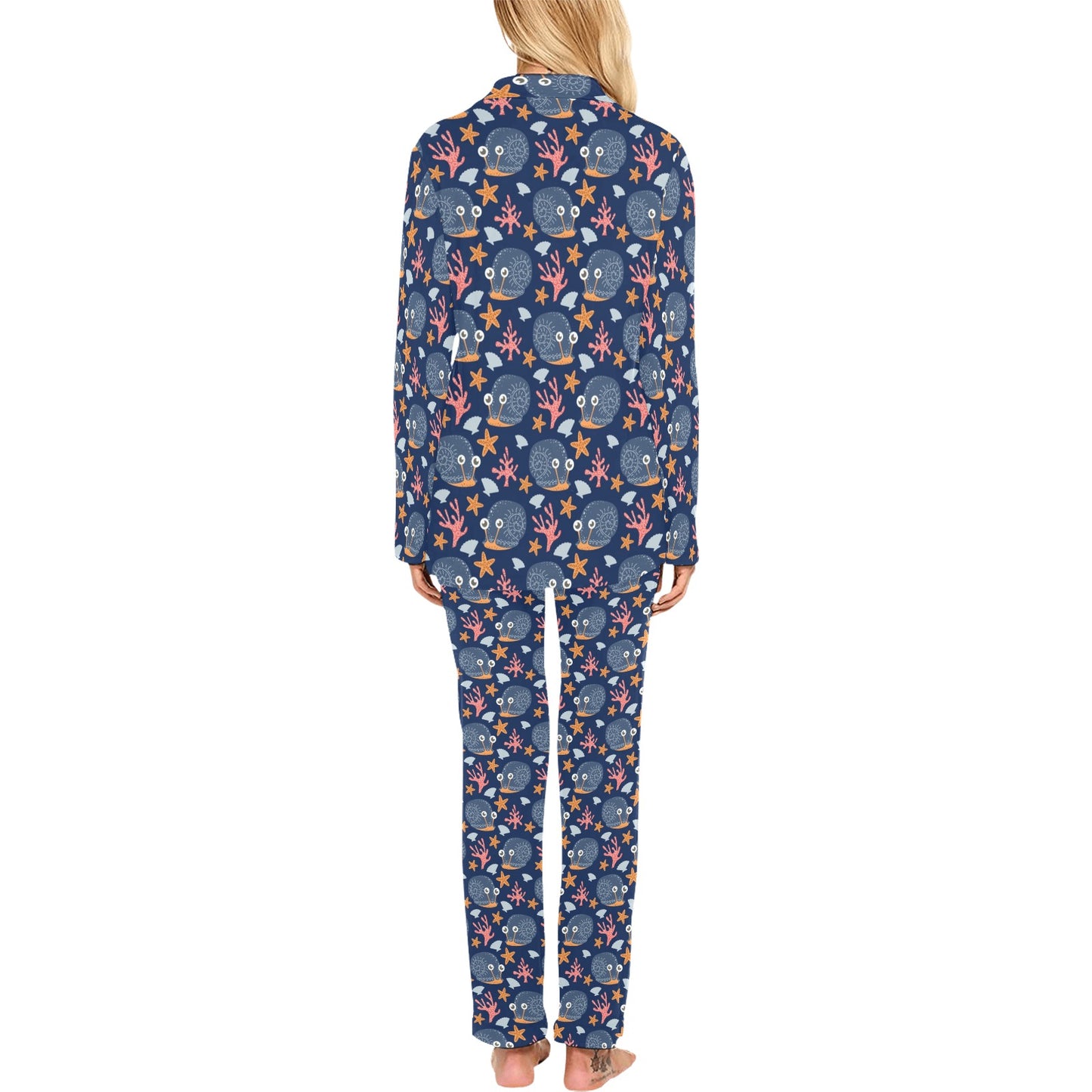 Snail Print Design LKS402 Women's Long Pajama Set