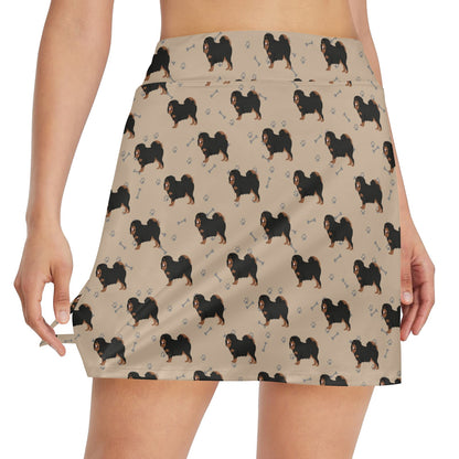 Tibetan Mastiffs Print Design LKS301 17" Golf & Pickleball Skort with Pockets