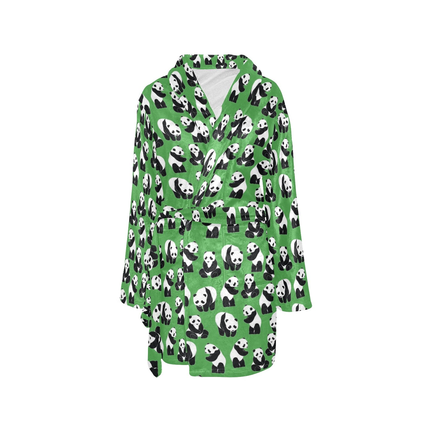 Panda Bear Pattern Themed Print Women's Fleece Robe