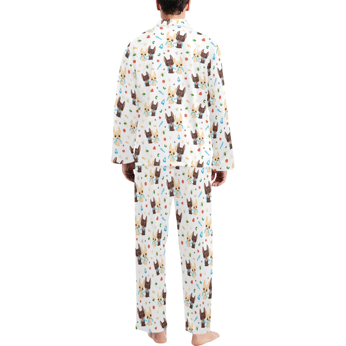 Chihuahua Pattern Print Design 06 Men's Long Pajama Set