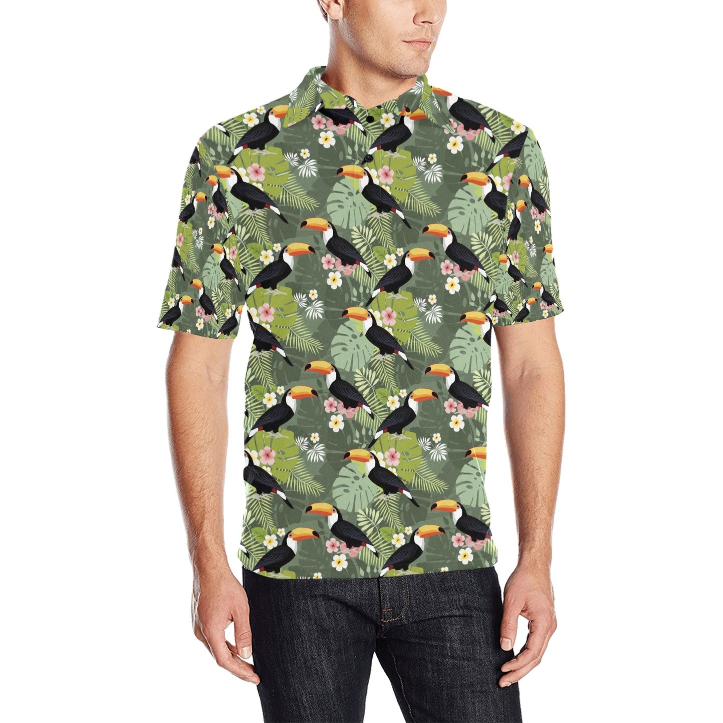 Toucan Print Design LKS304 Men Polo Shirt