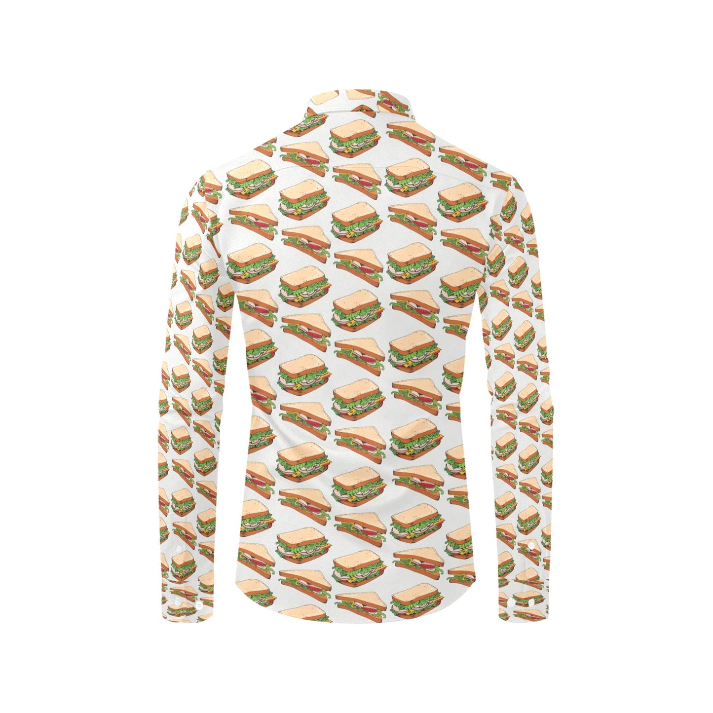 Sandwich Print Design LKS302 Men's Long Sleeve Dress Shirt