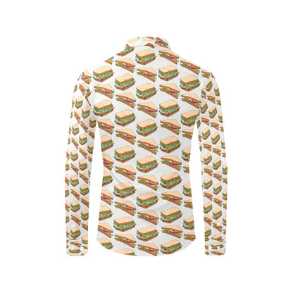 Sandwich Print Design LKS302 Men's Long Sleeve Dress Shirt