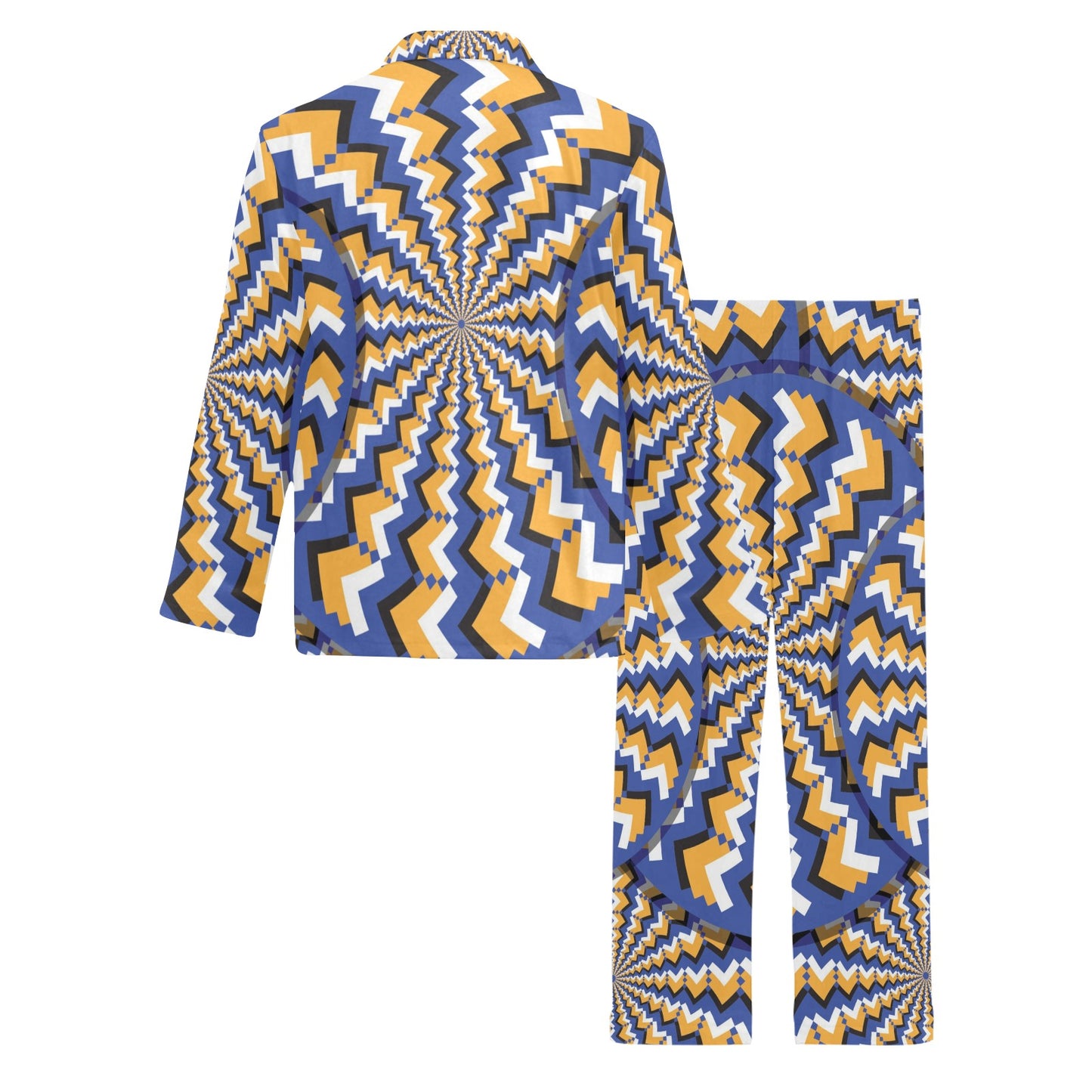 Optical illusion Pattern Print Design A01 Men's Long Pajama Set