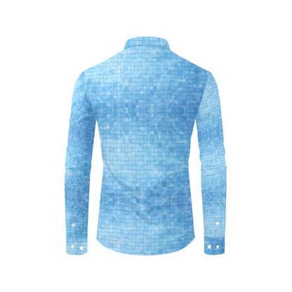 Swimming Pool Print Design LKS302 Men's Long Sleeve Dress Shirt