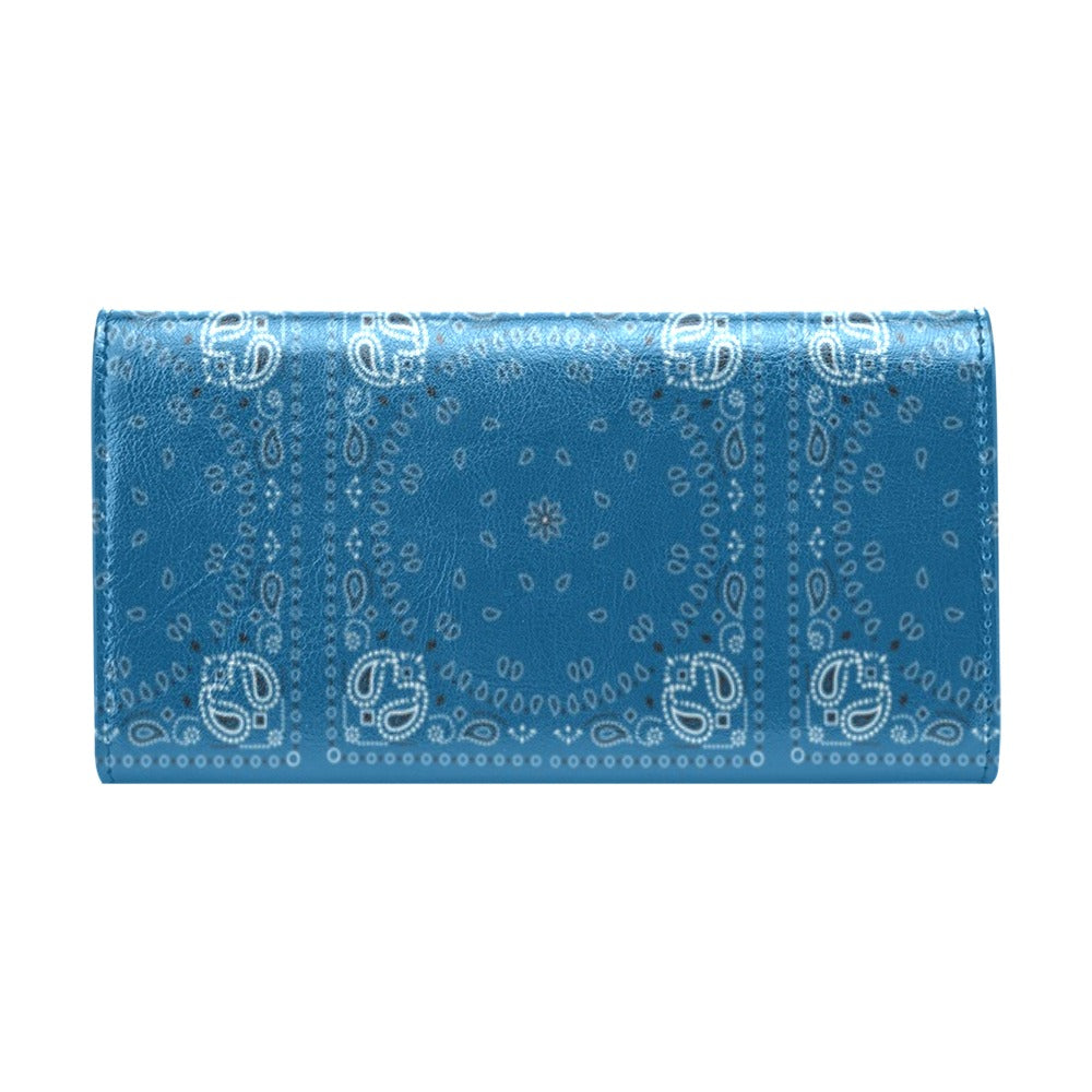 Bandana Blue Print Design LKS301 Women's Trifold Wallet