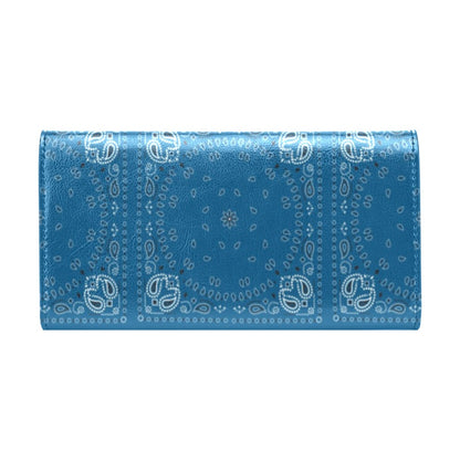 Bandana Blue Print Design LKS301 Women's Trifold Wallet
