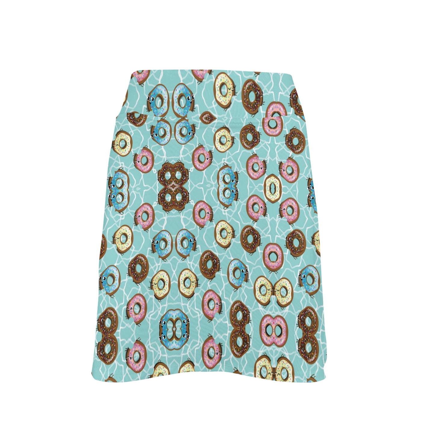 Emoji Donut Print Pattern 17" Golf & Pickleball Skort with Pockets