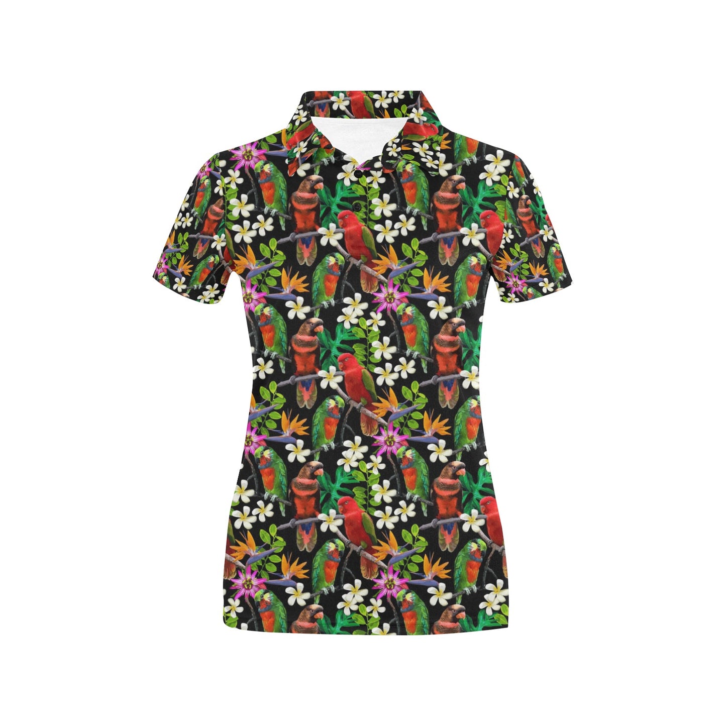 Parrot Design Print Women's Polo Shirt